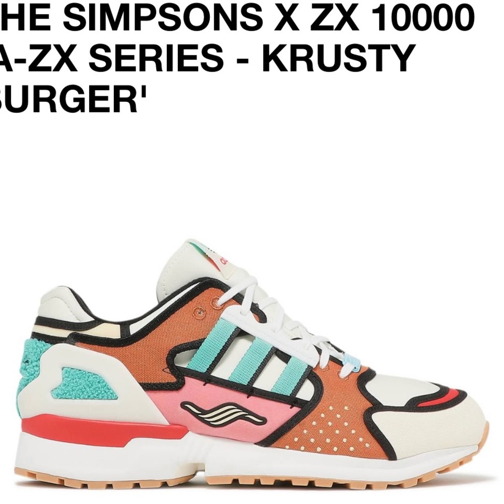 Adidas the simpsons x zx 10000 a-zx series krusty burger